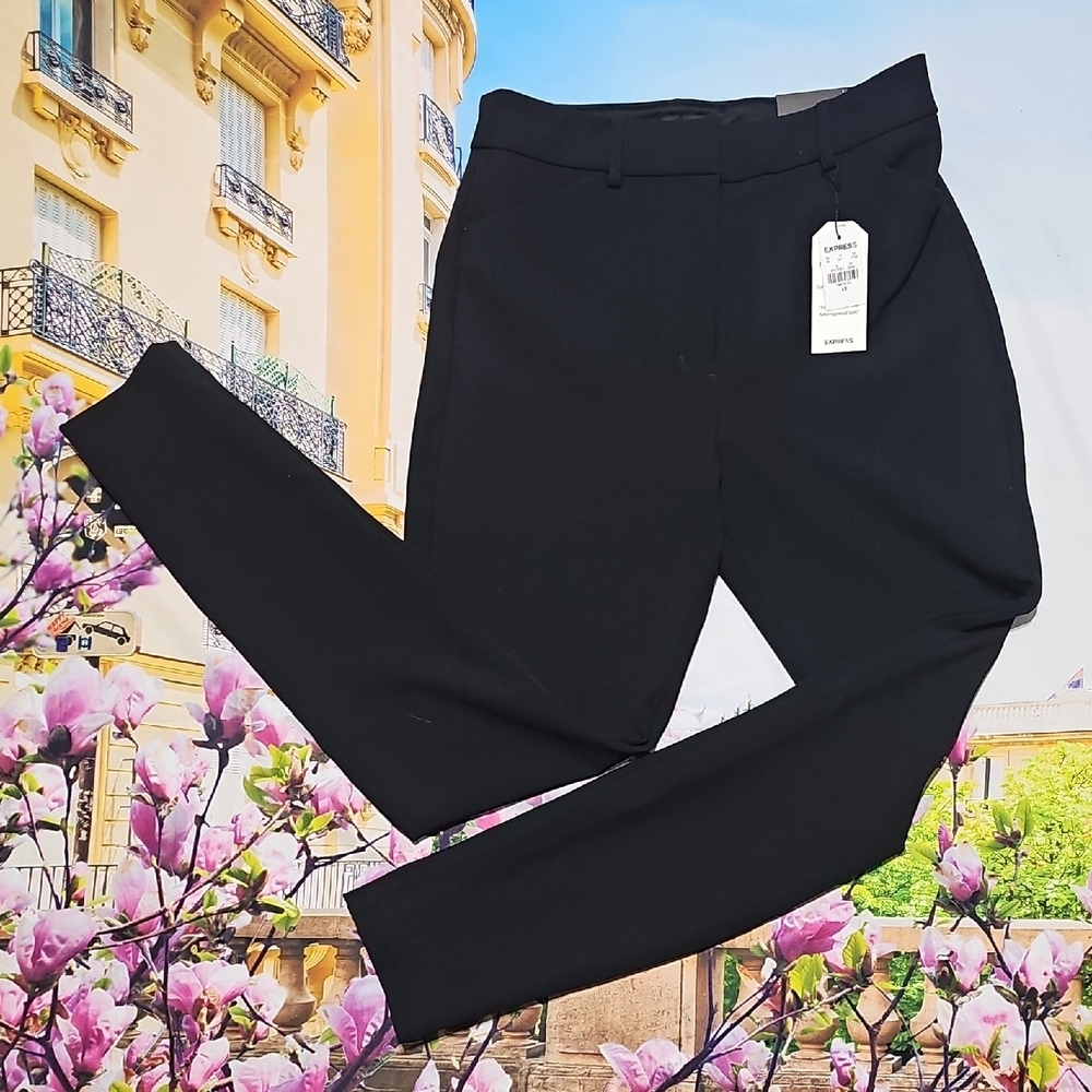 Express Black Dress Pants High Rise Skinny Size 4 New